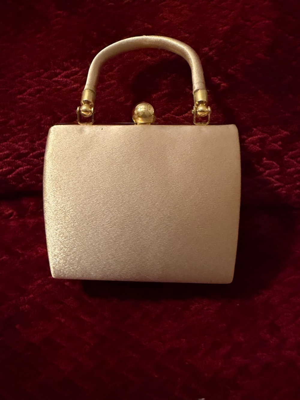 Preston & York Elegant Pink Satin Top-Handle Evening Bag